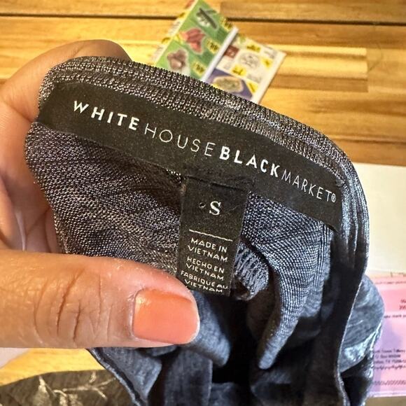 White House Black Market Silver Gray Dolman Sleeve Blouse Size S - Picture 4 of 9